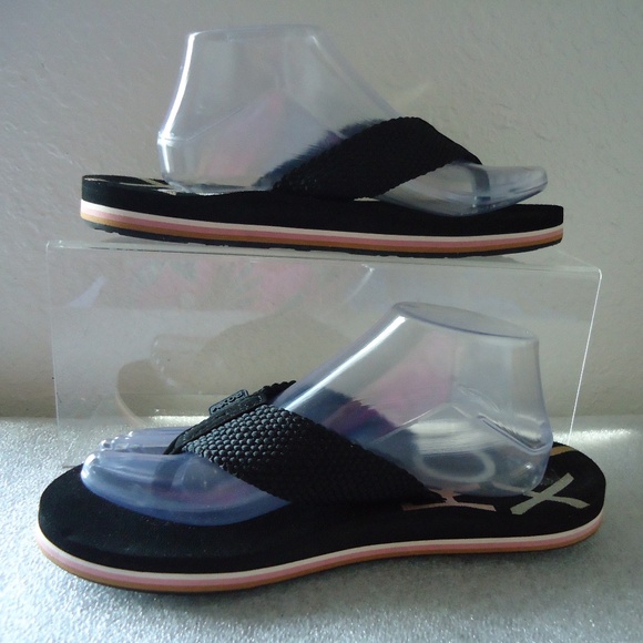 ROXY Women's Black Flip Flop Thong  Size US-10/EU-40 - Picture 3 of 8